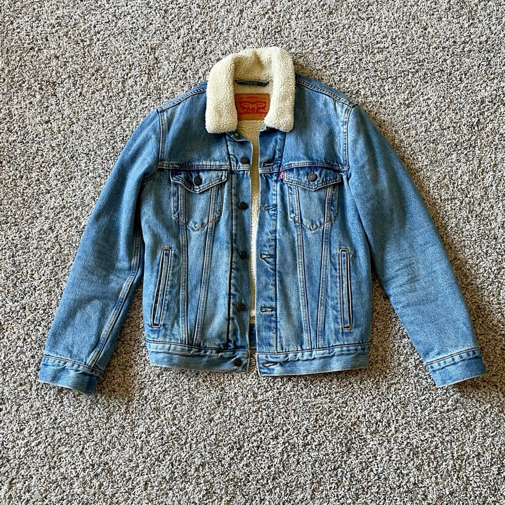 Levi Mens Sherpa Trucker Jacket